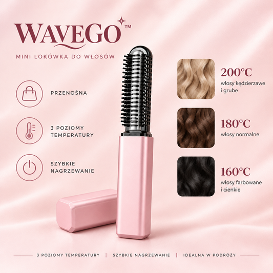WaveGo™ | Bezprzewodowa mini lokówka i szczotka do stylizacji